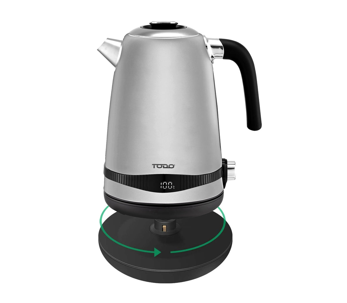 TODO 1.7L Stainless Steel Cordless Kettle Keep Warm Electric Led Water Jug - Silver
