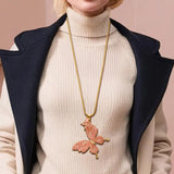 Krystal Couture Sweet Butterfly Long Necklace Pink Embellished with SWAROVSKI Crystals