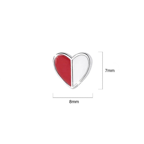 Solid 925 Sterling Silver Harmonious Red Love Earrings