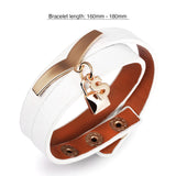 Genuine Cow Leather Wrap Bracelet With Letter 'S'