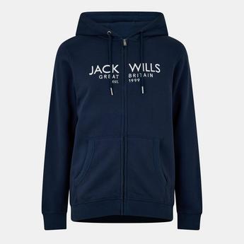Jack Wills Men's Pinebrook Graphic Zip Hoodie - Navy