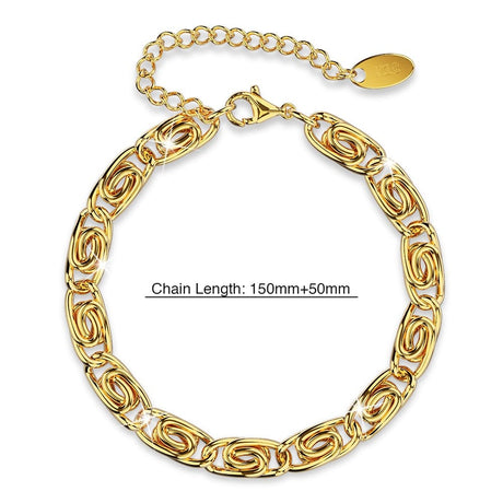 Bullion Gold Bianca Fancy Clip Link Chain Gold Bracelet