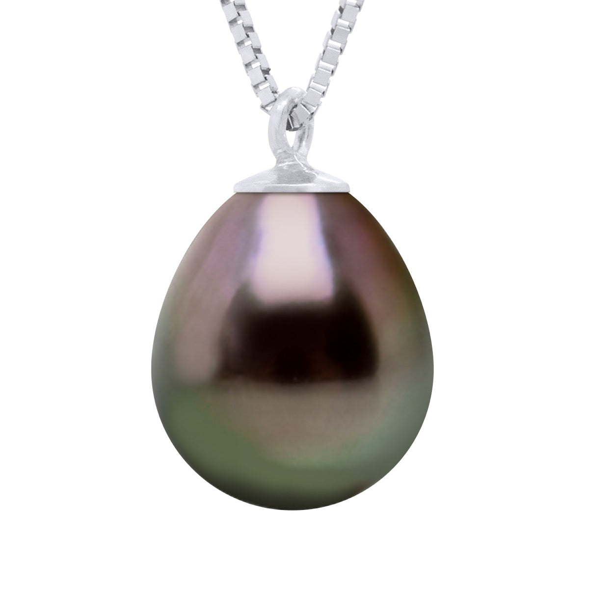 Necklace Real Cultured Tahiti Pearl Pear 9-10 mm - Longueur 18 cm