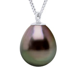 Necklace Real Cultured Tahiti Pearl Pear 9-10 mm - Longueur 18 cm