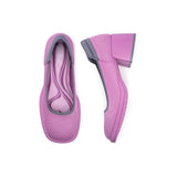 Vintage Square Toe Mary Jane Pumps - Fuchsia
