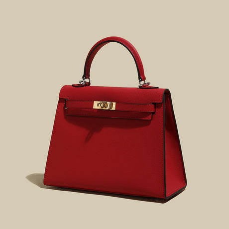 Classic Structured Leather Top-Handle Bag - Gold