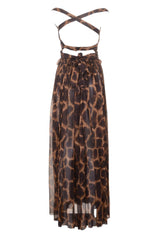 Dolce & Gabbana Women Straps Animal Print Long Dress