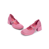 Lafayette Square Toe Mary Jane Pumps - Fuchsia