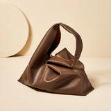 Nalandu Soft Slouch Genuine Leather Oversized Tote Bag - Coffee