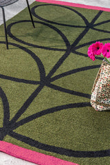 Orla Kiely Linear Stem Olive 464407 Outdoor Rug