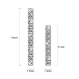 Solid 925 Sterling Silver Asymmetric Bar Stud Earrings