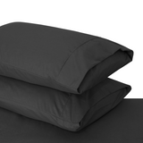 Ramesses Pebble Wash Linen Alternative Sheet Set  - Black