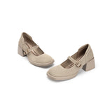 Lafayette Square Toe Mary Jane Pumps - Sand