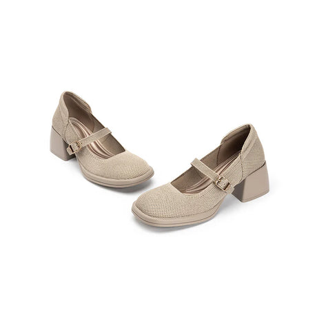 Lafayette Square Toe Mary Jane Pumps - Sand