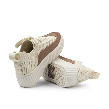 Chunky Platform Knit Sneakers - Mocha