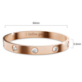 Bullion Gold Cecelia Stainless Steel Bangle in Rose Gold - 64mm
