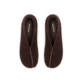 Fuzzy Round Toe Block Heel Pumps - Chocolate