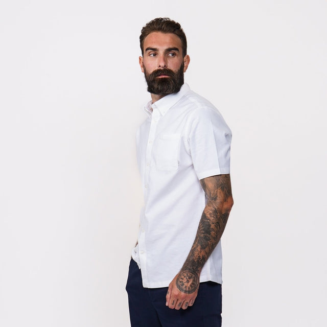 Firetrap Men's Shorts Sleeve Oxford Shirt - White