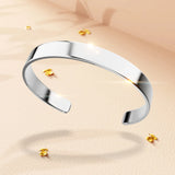 Bullion Gold Avenue Classic Cuff Bangle White Gold - 8mm