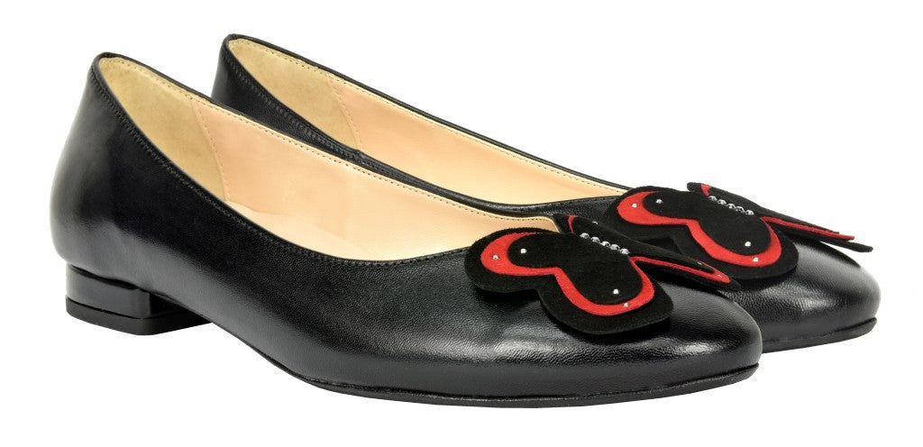 Bosccolo Womens Ballerina - Black/Red