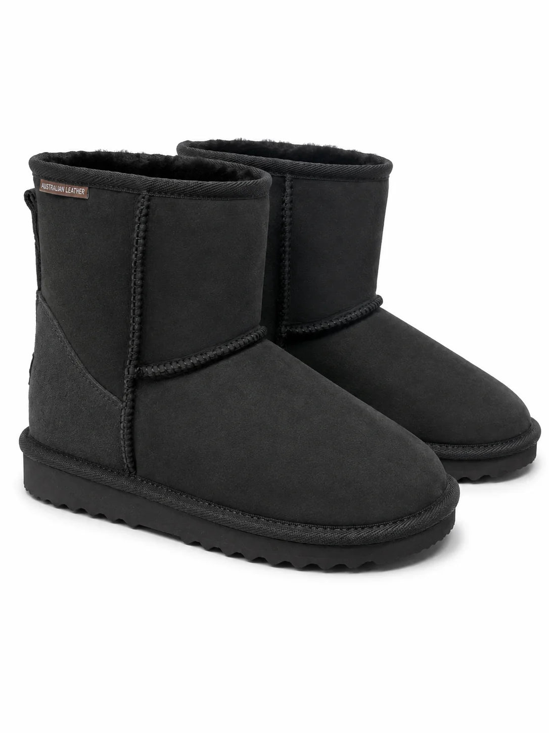 Australian Leather Ugg Mini Uggs - Black - AU6