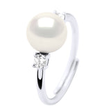 Ring Jewelry - Natural White - Ring Size adjustable - from Size 48 to Size 62 (France) - see enclosed Sizer
