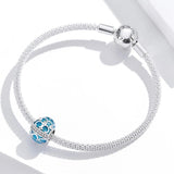 Solid 925 Sterling Silver Azure Egg Pandora Inspired Charm