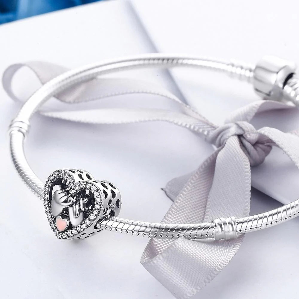 Solid 925 Sterling Silver Pinky Promise Pandora Inspired Charm