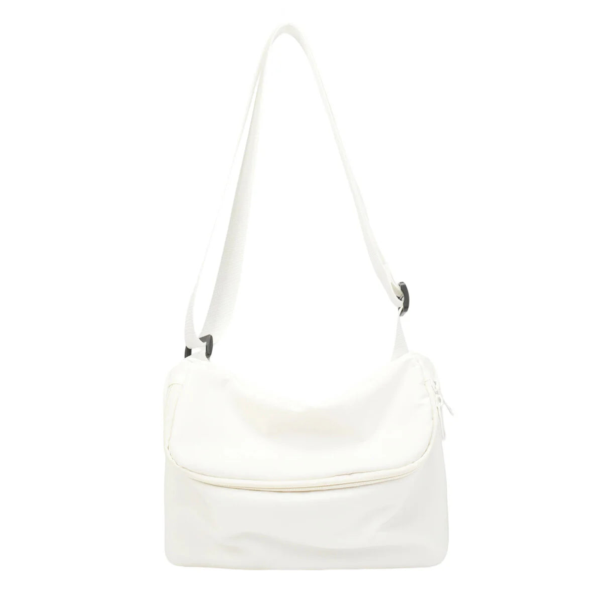 BAMEI Lightweight Recycled Nylon Flap Crossbody Bag - White