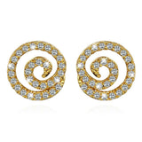Bullion Gold Spiral Stud Earrings
