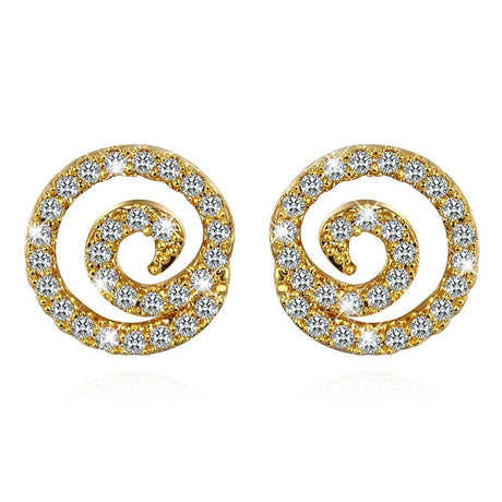 Bullion Gold Spiral Stud Earrings