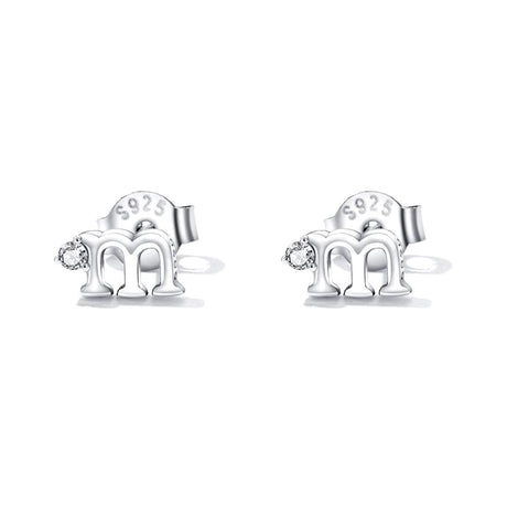 Solid 925 Signature Silver M&M Stud Earrings