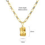 Bullion Gold Abstract Face Necklace in Gold