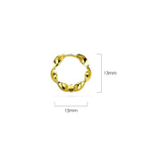 Solid 925 Sterling Silver Hypnotic Twist Hoop Earrings in Gold Vermeil