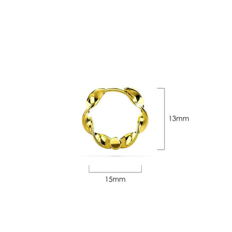 Solid 925 Sterling Silver Hypnotic Twist Hoop Earrings in Gold Vermeil