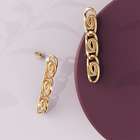 Bullion Gold Bianca Fancy Clip Link Chain Gold Drop Earrings