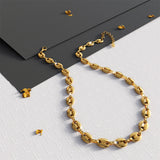 Bullion Gold Interlock Anchor Chain Necklace in Gold