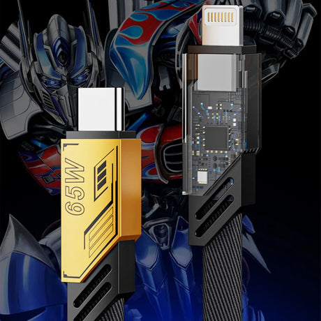 Transformers Type-C to Type-C USB / Apple 2 in 1 Charge Data Cable 65W 1.2m TF-A09 - Yellow