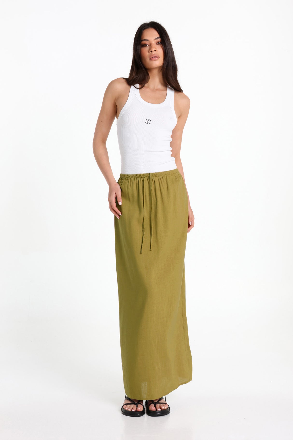 Lost In Lunar Women's Leni Maxi Skirt - Olive