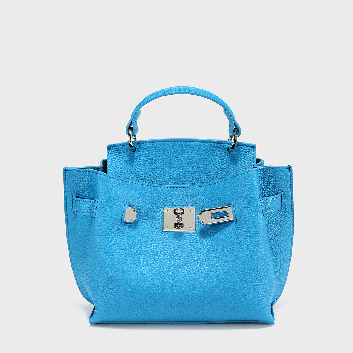 TOGO Leather Turn-Lock Top-Handle Bag - Blue