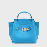 TOGO Leather Turn-Lock Top-Handle Bag - Blue