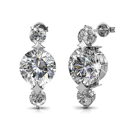 Krystal Couture Long Journey Drop Earrings Embellished with SWAROVSKI Crystals