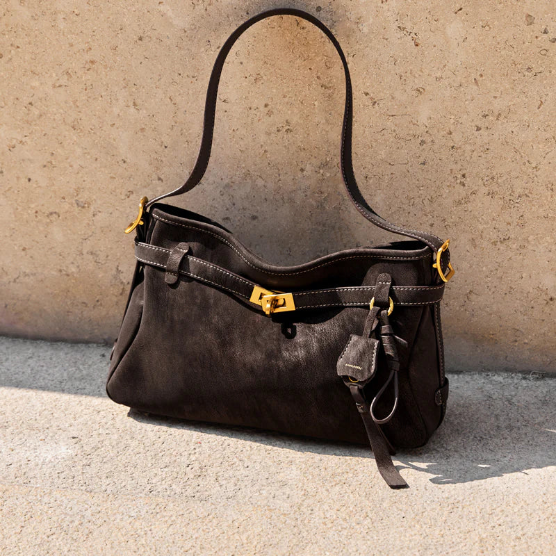 Nalandu Luxe Fortune Chime Slouch Shoulder Bag - Chocolate