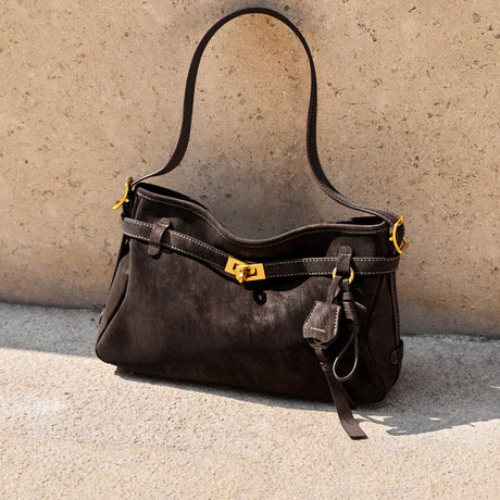 Nalandu Luxe Fortune Chime Slouch Shoulder Bag - Chocolate