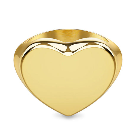 Bullion Gold Heart's Desire Signet Gold Layered Ring in 16mm