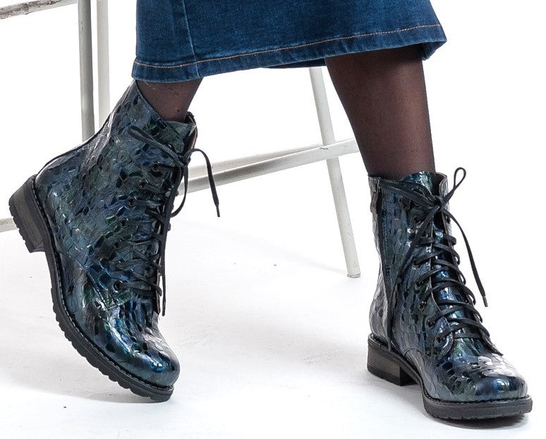 Bosccolo Womens Boots - Green Croco