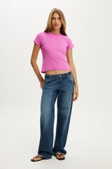 Cotton On Women's 90 S Baby Tee - Magenta Haze