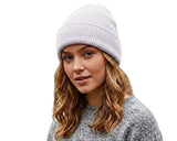 Cherry Red Cuff Beanie - White