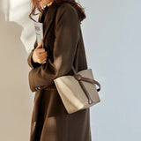 Nalandu Soft Pebbled Leather Bucket Shoulder Bag - Taupe