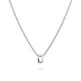 Bullion Gold Initials Brick Alphabet Letter Necklace White Gold Layered Steel Jewellery